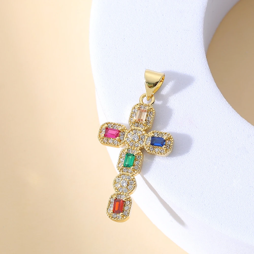Juya 18 Karat echt vergoldeter religiöser Rosenkranz, christlich-katholisches Kreuz, Anhänger, Schmuckherstellung, Zubehör, Kunsthandwerk, böser Blick, Charms – Detail 15