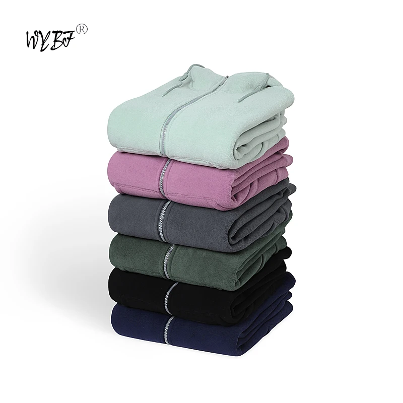 

Trendy Sweatshirt Coat Front Pockets Warm Zipper Lamb Wool Jacket Men And Woman Winter Pure Color Plush Lined Cardigan Hoodie