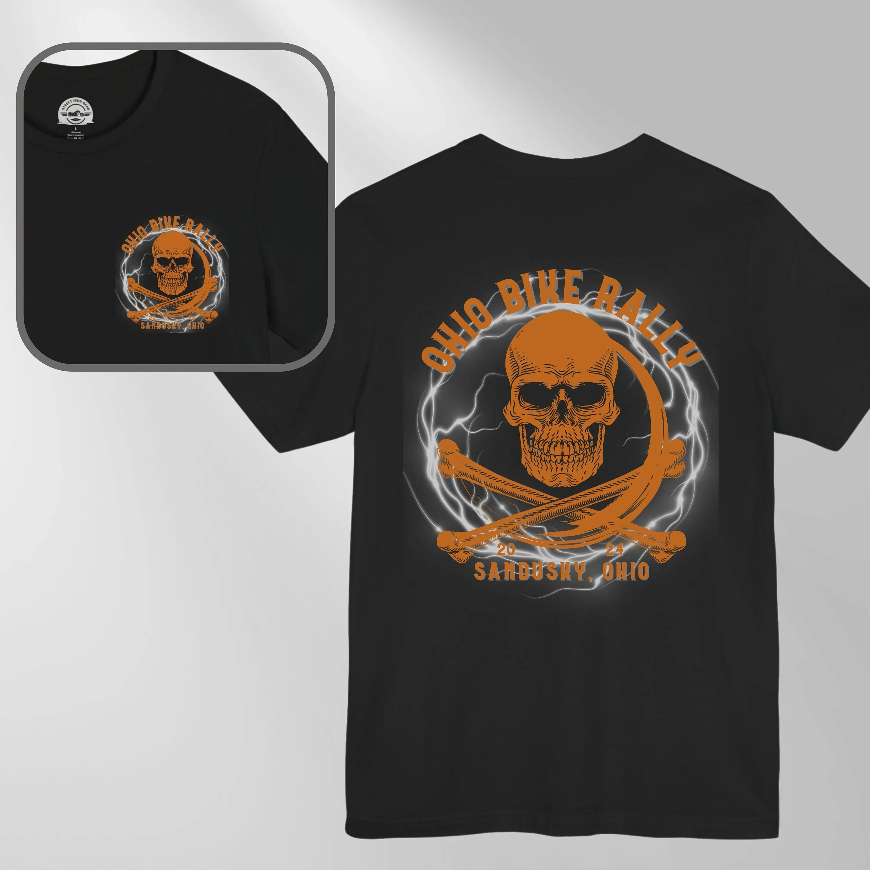 Ohio Bike Week 2024 T Shirt Skull Motorcycle Rally Biker S Bones