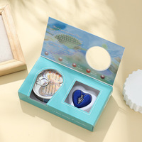 DIY Pearl Necklace Jewelry Gift Box Set Freshwater Shell Canister Ocean Colored Box Single Piece Creative Gift Crystal Pendan...
