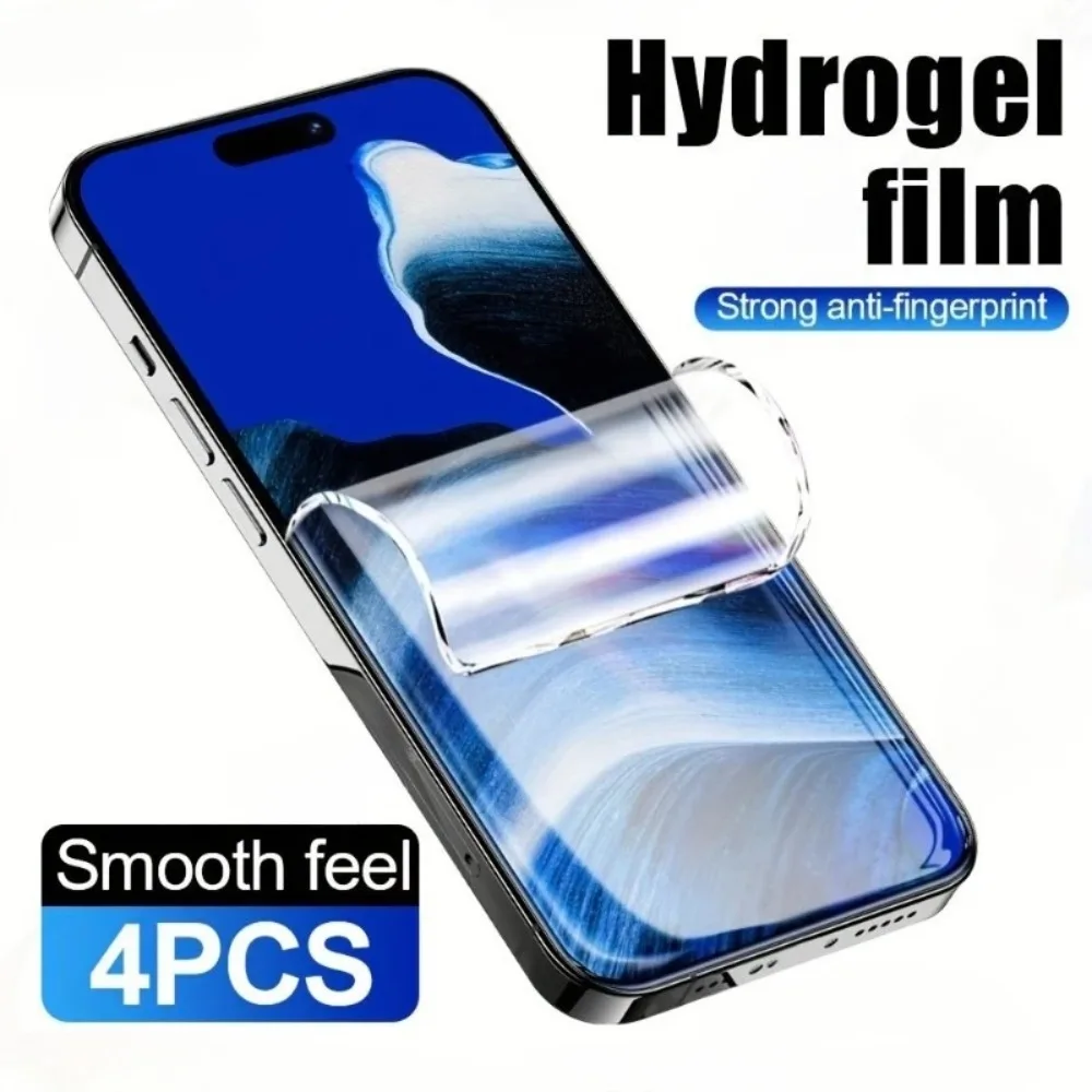 4Pcs Schutz Film für iPhone 17 16 15 14 13 12 11 Pro Max Weiche Hydrogel Film Für iphone 15 14 Plus 16e Air XR XS Max Film
