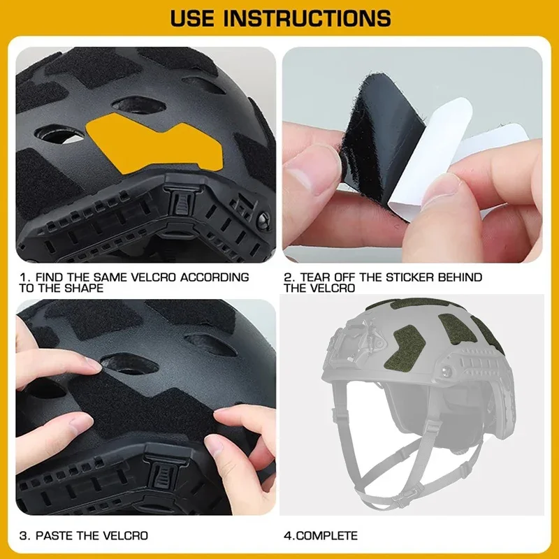 FAST Helmet Magic Sticker Hunting CS Helmet Patches Hook and Loop Sticky for FAST Helmet 11pcs Set Helmets Accessories