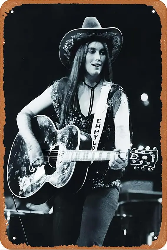 Emmylou Harris Singer Retro Tin Sign Durable Wall Art Decor Metal Sign Home Vintage Bedroom Decoration Sign 8x12 inch