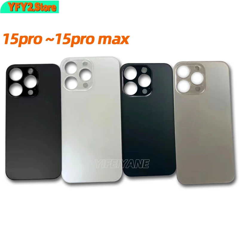 10Pcs AA Back Battery Glass Cover With Wide Big Camera Hole For IPhone 15 14 13  11 12 Pro Max 14p Rear Housing Replacement