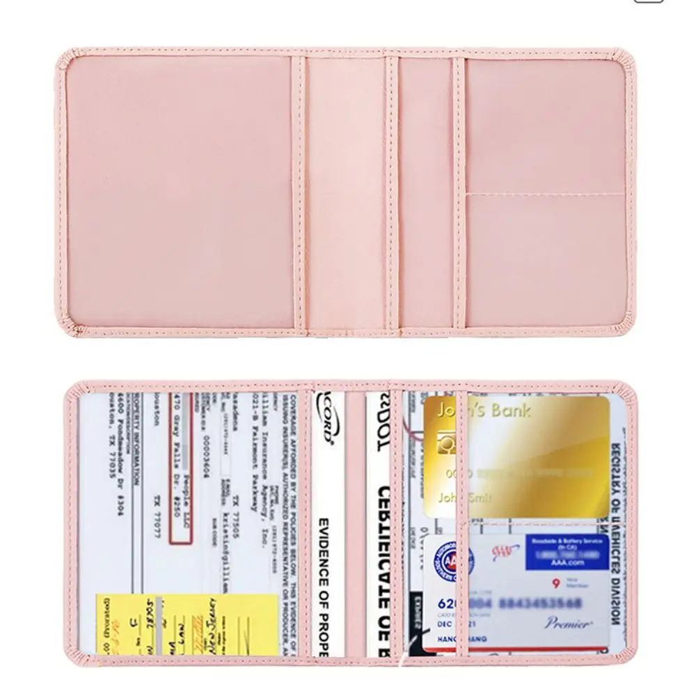 Borsa certificato multifunzione creativa borsa porta carte impermeabile rosa nera portafoglio passaporto fattura PU Unisex