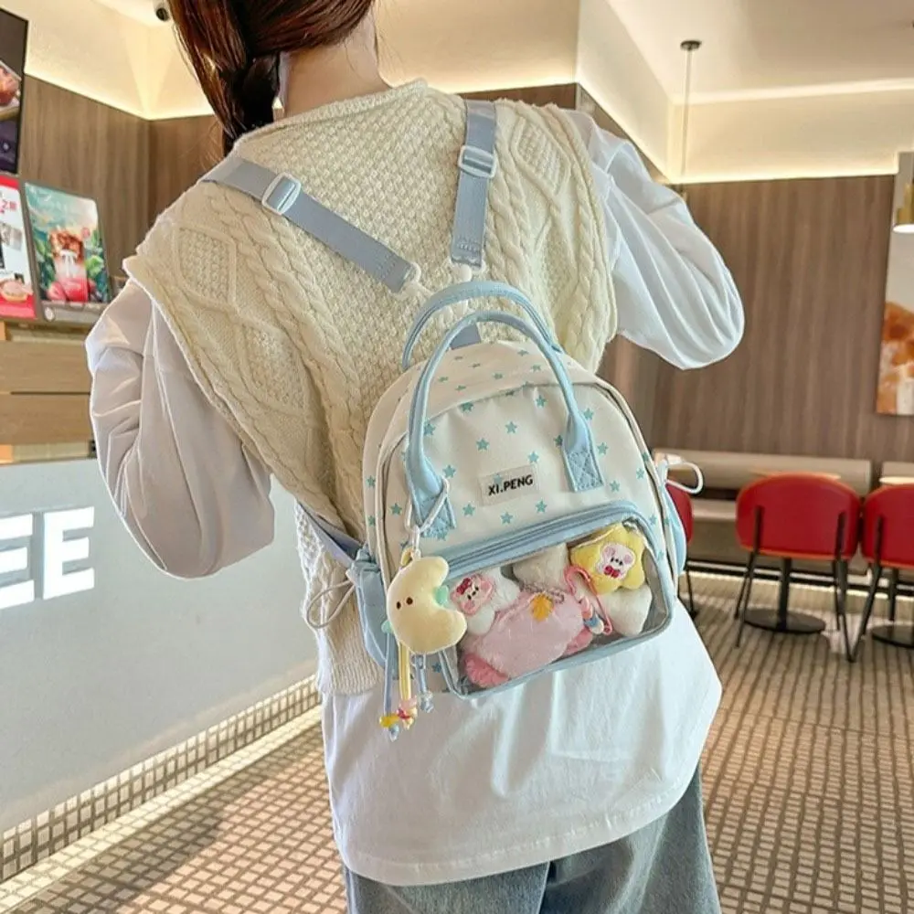 

Нейлоновые прозрачные рюкзаки Itabag со звездным принтом, однотонные прозрачные карманные рюкзаки, сумка для хранения значков, рюкзаки Y2k на одно плечо
