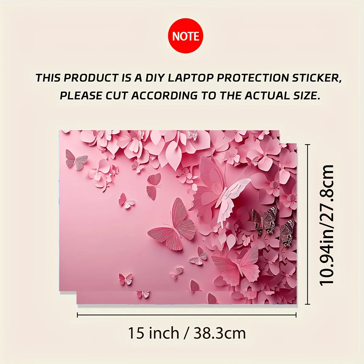 2-Piece Butterfly Laptop Art Decal Case, Laptop Skin Sticker Decal Waterproof and Scratch Resistant - Scratch Resistant,