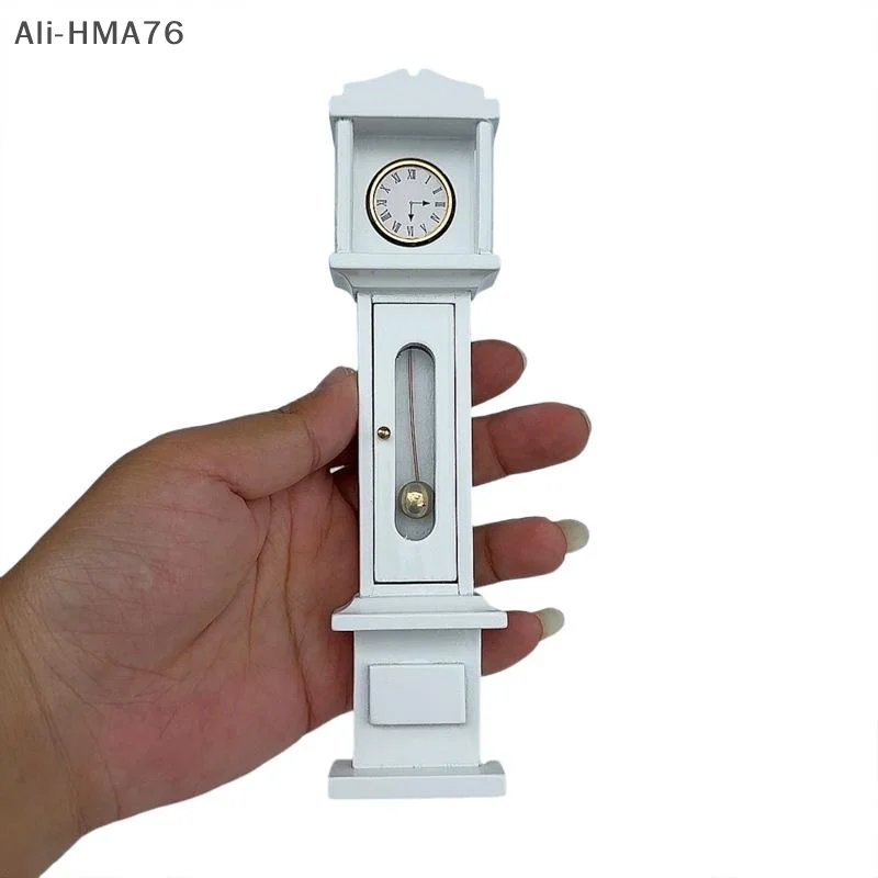 

（YY）1Pc 2025 NEW 1: 12 Dollhouse Miniature Furniture Wooden Floor Clock Toy for Children Dollhouse Decoration Accessories