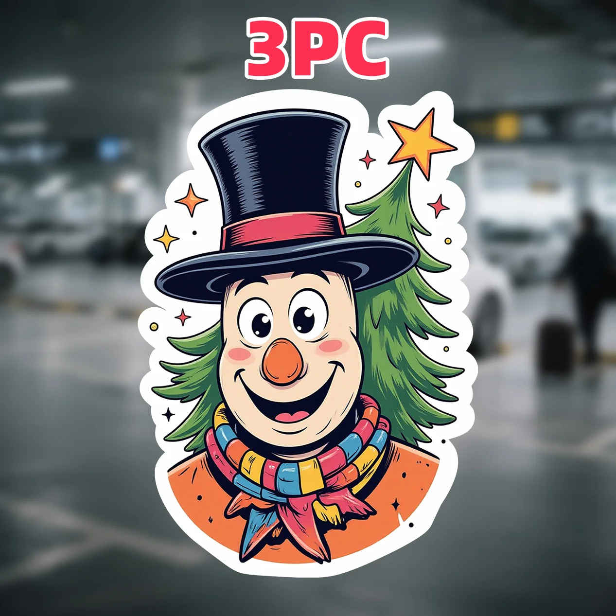 Adesivo pupazzo di neve cartone animato – Decalcomania per paraurti per auto e moto in vinile impermeabile – Divertente regalo di Natale, decorazione natalizia, vinile resistente