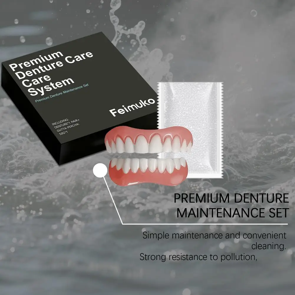 Premium Denture Set Soft Resin Material Perfectly Fit Reducing Discomfort Easy-To-Clean Restore Natural Smile Care Set 2026