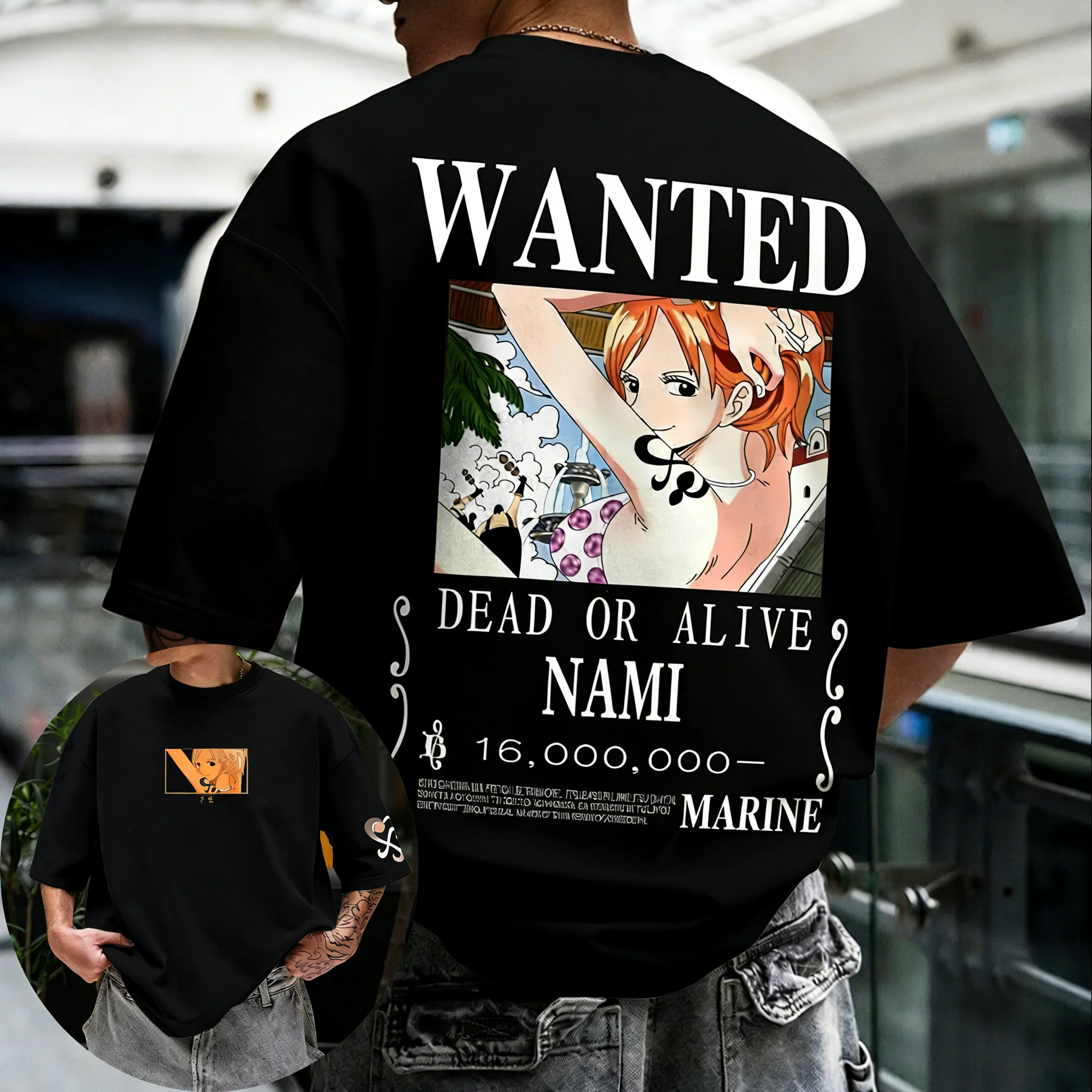 ONE PIECE Anime Nami Printed Cotton T-shirt 2026 Summer New Men's