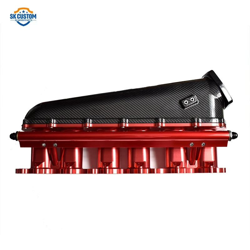 

MSFor Toyota 1JZ 2JZ Engine Carbon Fiber 6 Injetor Intake Manifold Fuel Rail 100mm Throttle