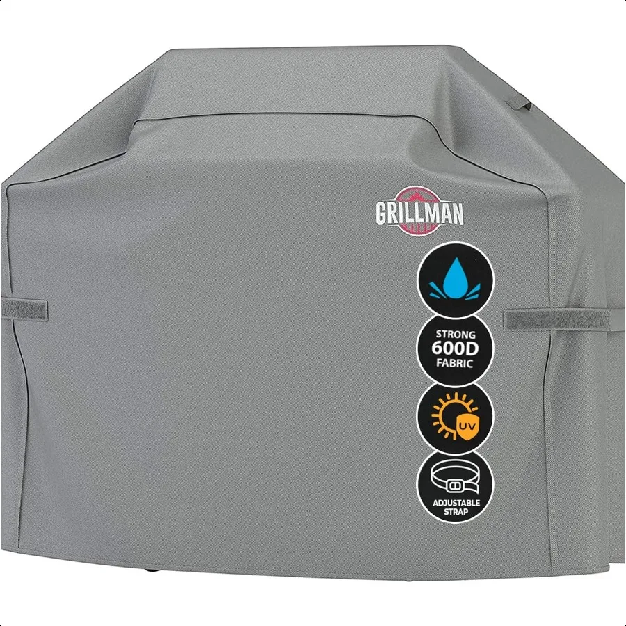

Grill Cover by Grillman Gray 58 Inch BBQ Outdoor Grill Covers Charcoal Gas Grills Waterproof RipProof WeatherResistant AntiUV B