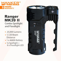 Manker Ranger MK39 II Combo Spotlight and Floodlight,9pcs LED,25000 Lumens 1120m Beam Throw,High Power Flashlight/Search-Light