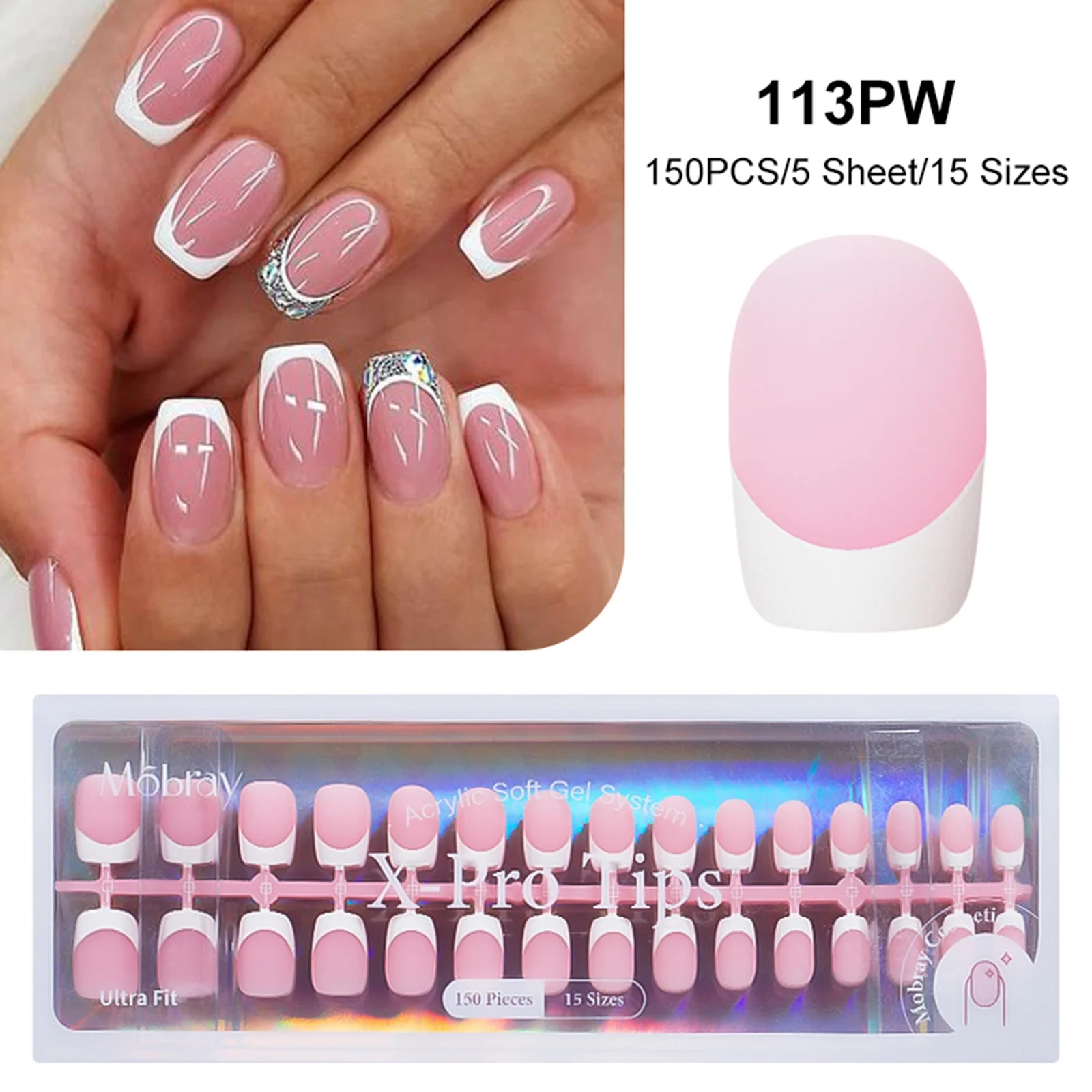 

10pc French Style X-Pro Tips Gel Set Long Lasting Saving Time Soak Off UV/LED Gel Varnish Kit for Nails DIY Manicure Design