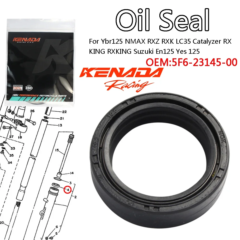 

KENADA Racing Oil Seal Sil Shok Sok For Ybr125 NMAX RXZ RXK LC35 Catalyzer RX KING RXKING Suzuki En125 Yes 125 5F6-23145-00