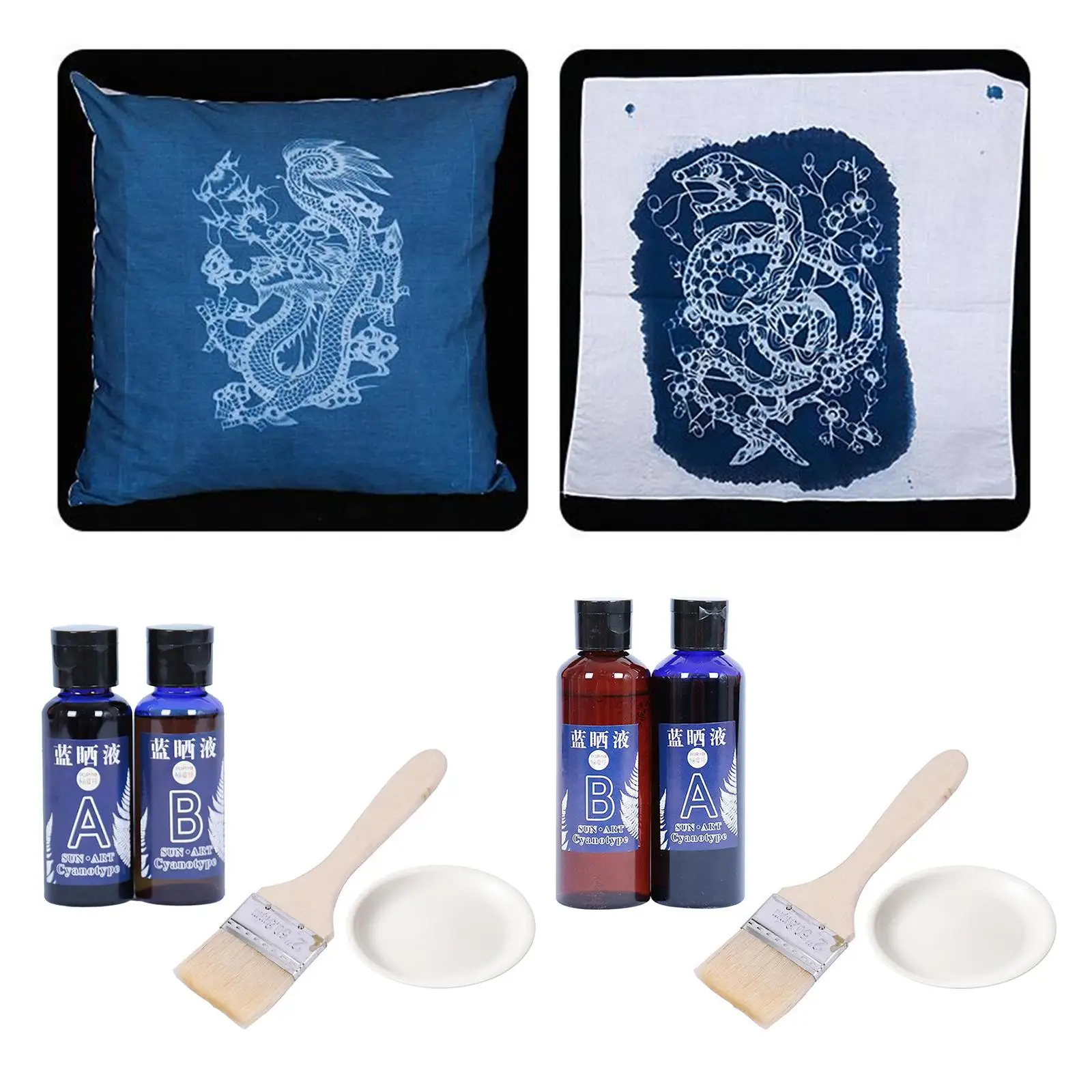 Jacquard Cyanotype Solar Blueprint pada kain DIY