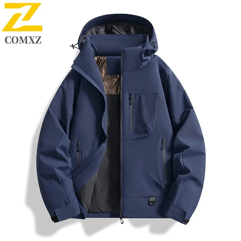 COMXZ 2025 Winter Graphene Lined Couples Jacket Waterproof Windproof Thick Outdoor Sports Warm Tactics Leisure Windbreaker