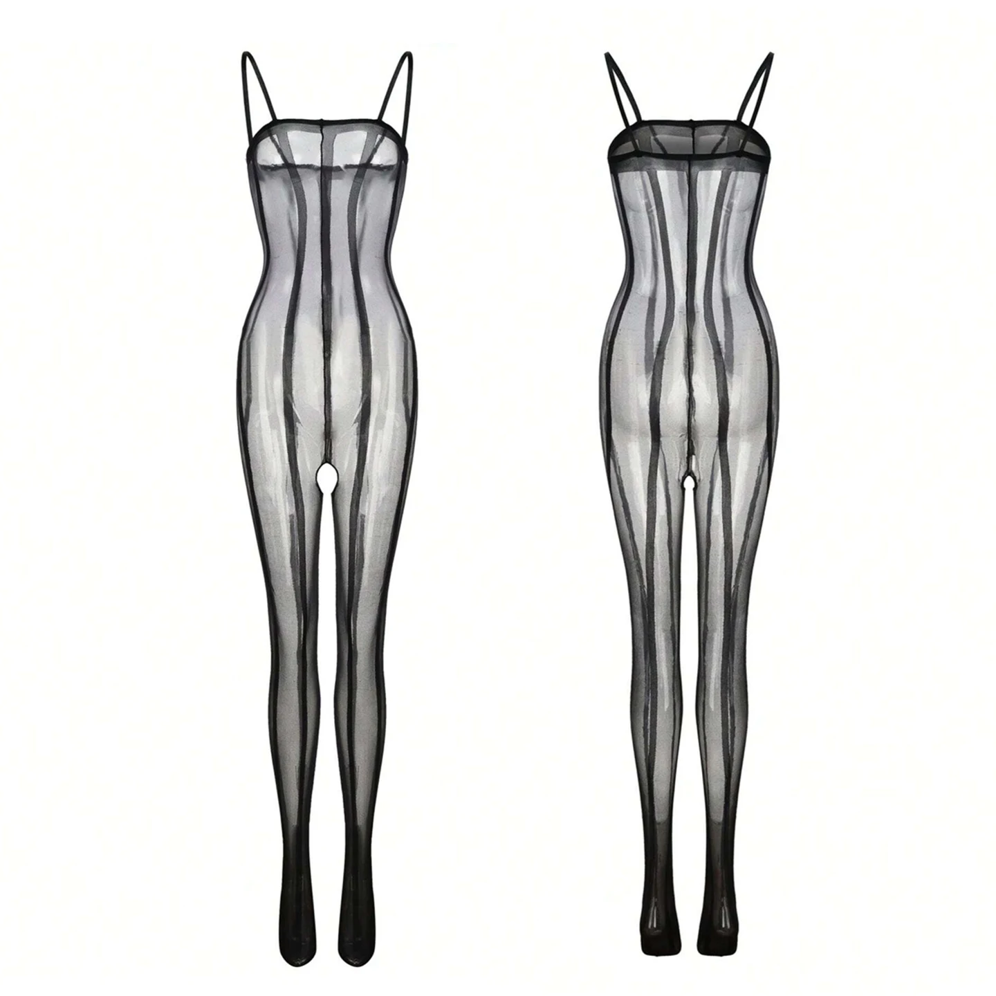 Crotchless Teddy Bodysuits Seksi Iç Çamaşırı Kadın Hollow Şeffaf Iç Çamaşırı Erotik Giyim Siyah Bodysuit Fishnet Bodystockings