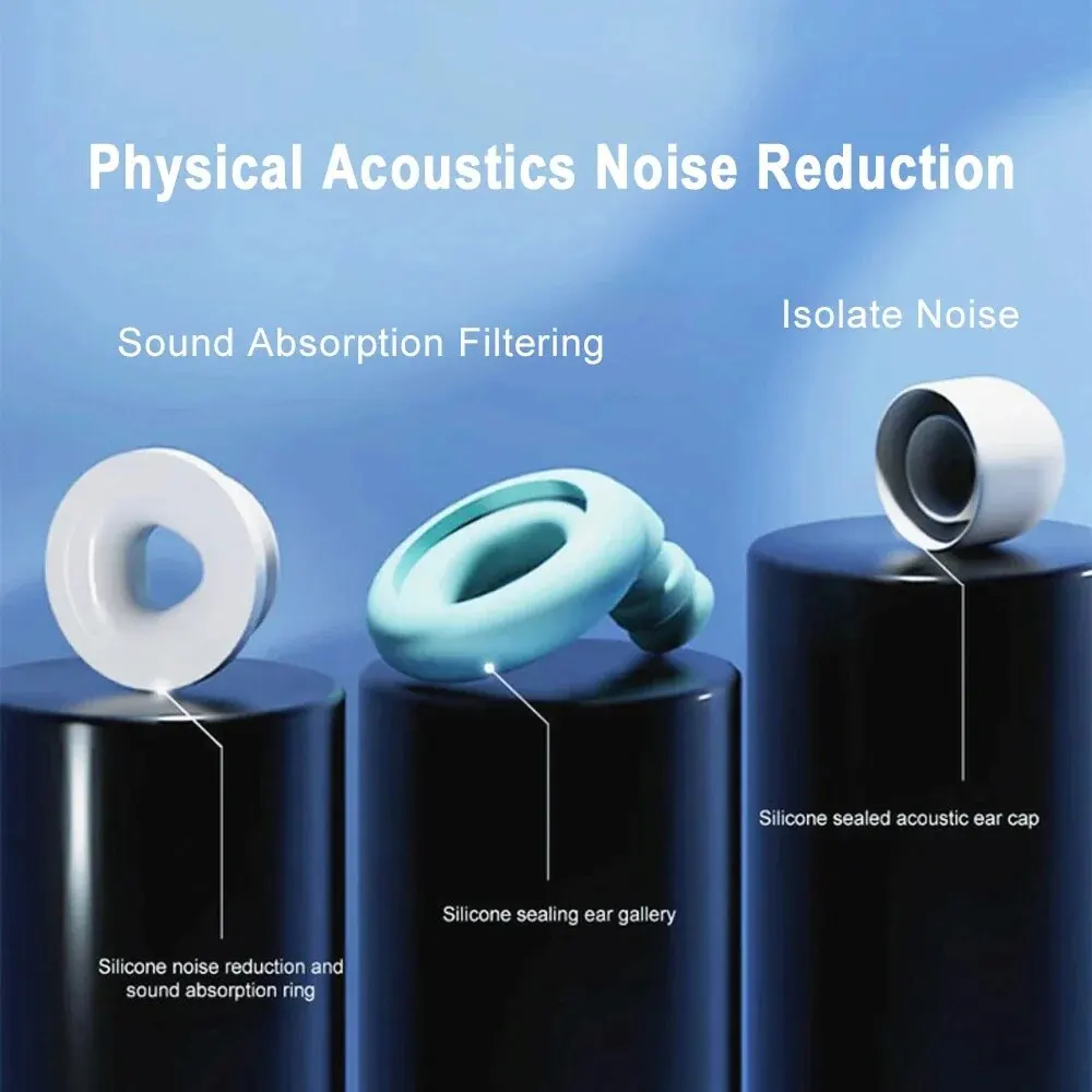 1Pair Sleep Noise Reduction Earplug Soft Silicone Ear Muffs Noise Protection Travel Reusable Swimming Waterproof Ear Plugs