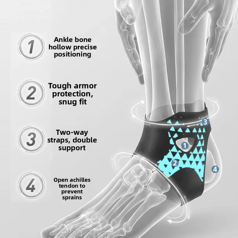Sports Ankle Support Brace Anti Sprain Foot Recovery Fixed Protective Cover Ankle Joint Compression Football Basketball Guard