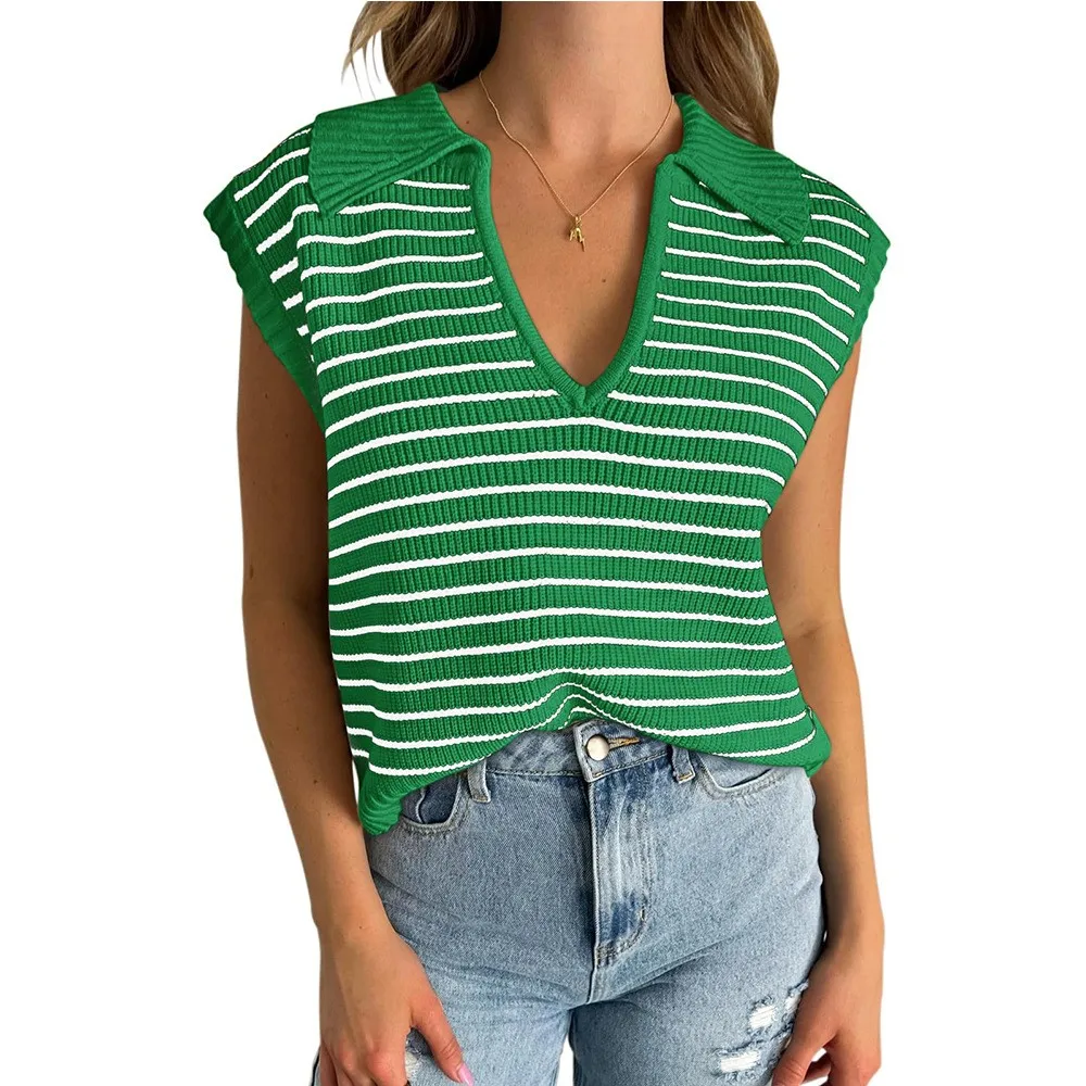 Women's Summer T-shirt Blouse V Neck Short Sleeve Knit Blouses Pink Cropped Raglan Sleeve Top Green French Style Casual Tunic view 3