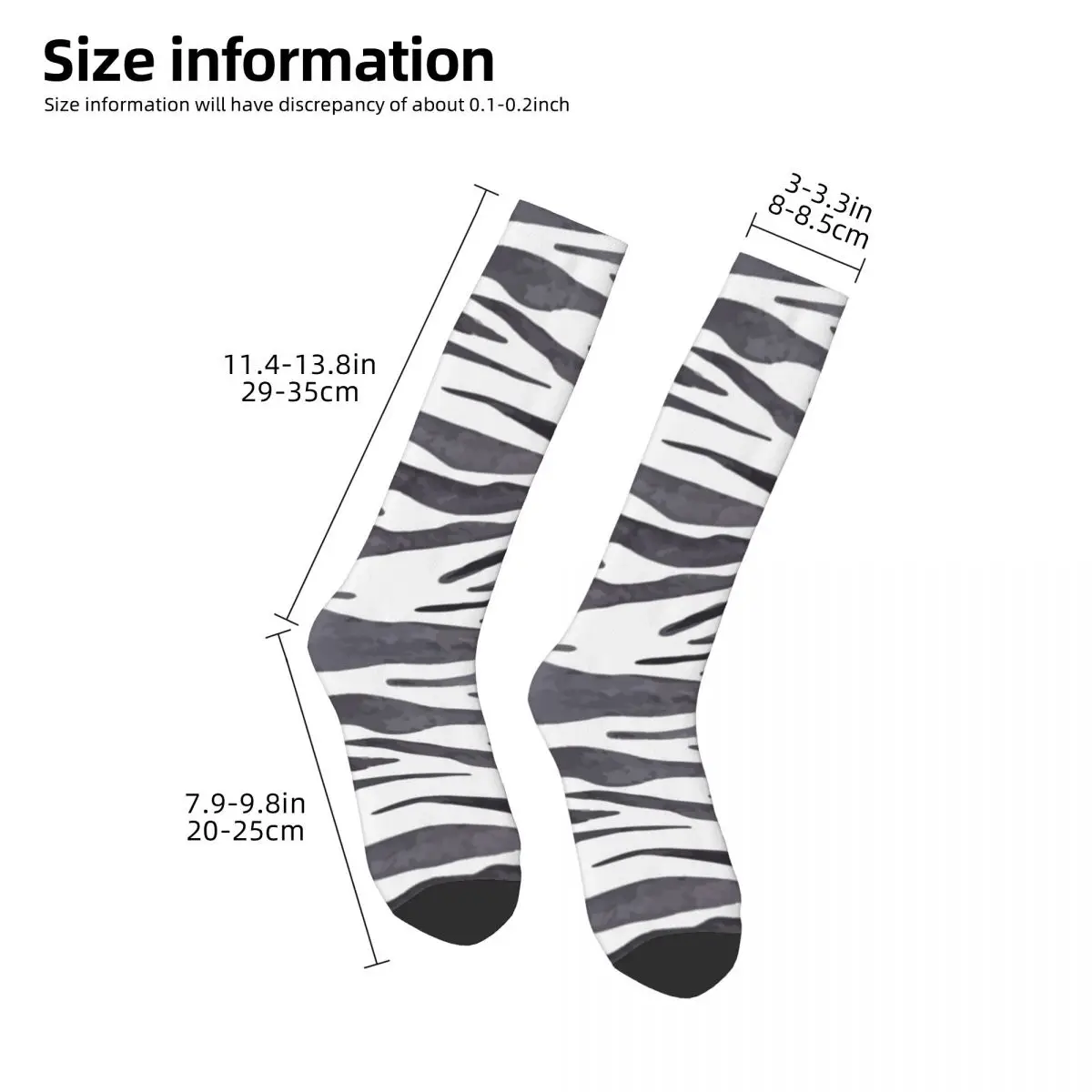 Zebra Black And White Watercolor Style Socks Harajuku High Quality Stockings All Season Long Socks Accessories for Unisex Gifts