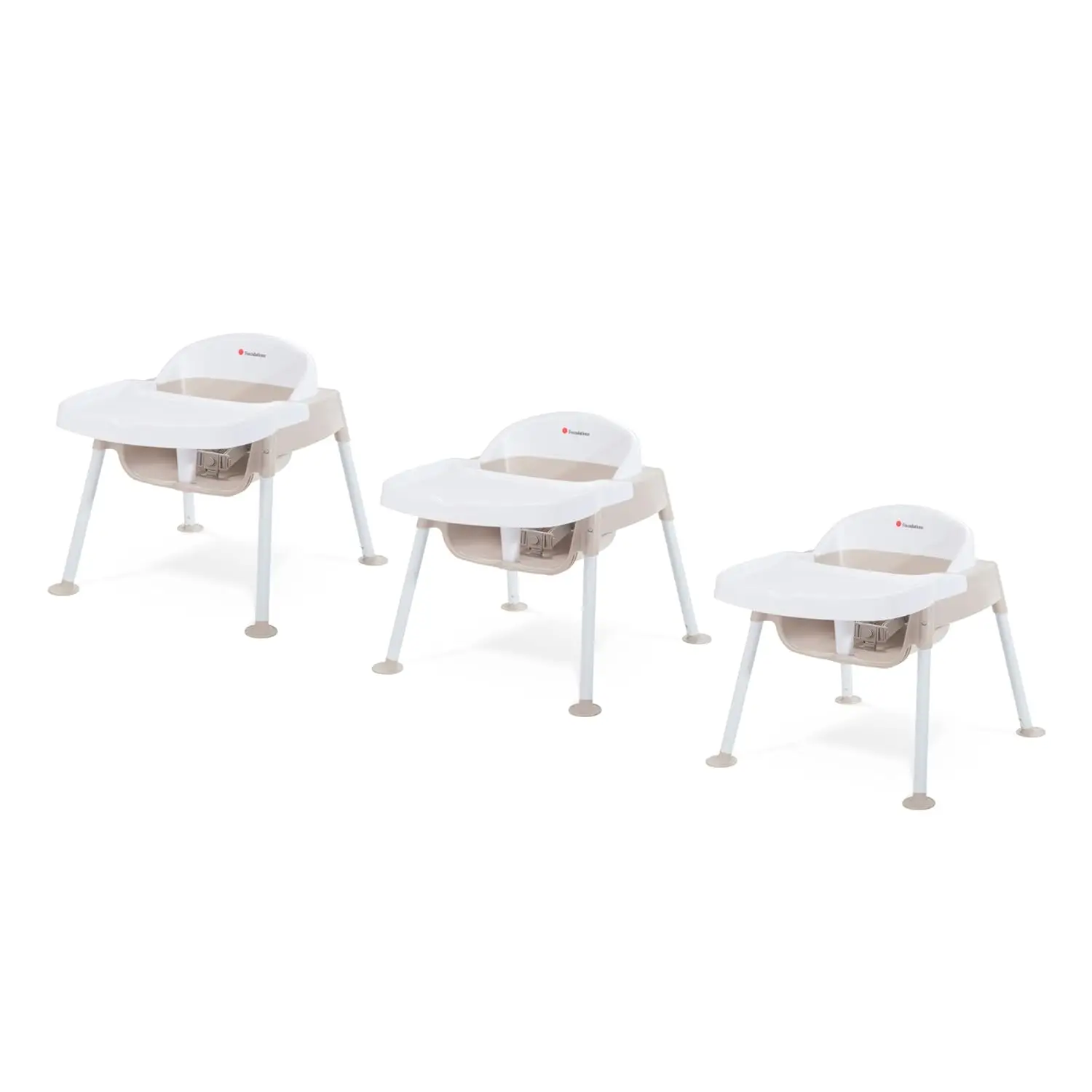 

Secure Sitter Feeding Chairs Multipack, No-Tip Feet, 3-Point Adjustable Harness, Removable Tray, Easy to Clean, Stackable Feedin