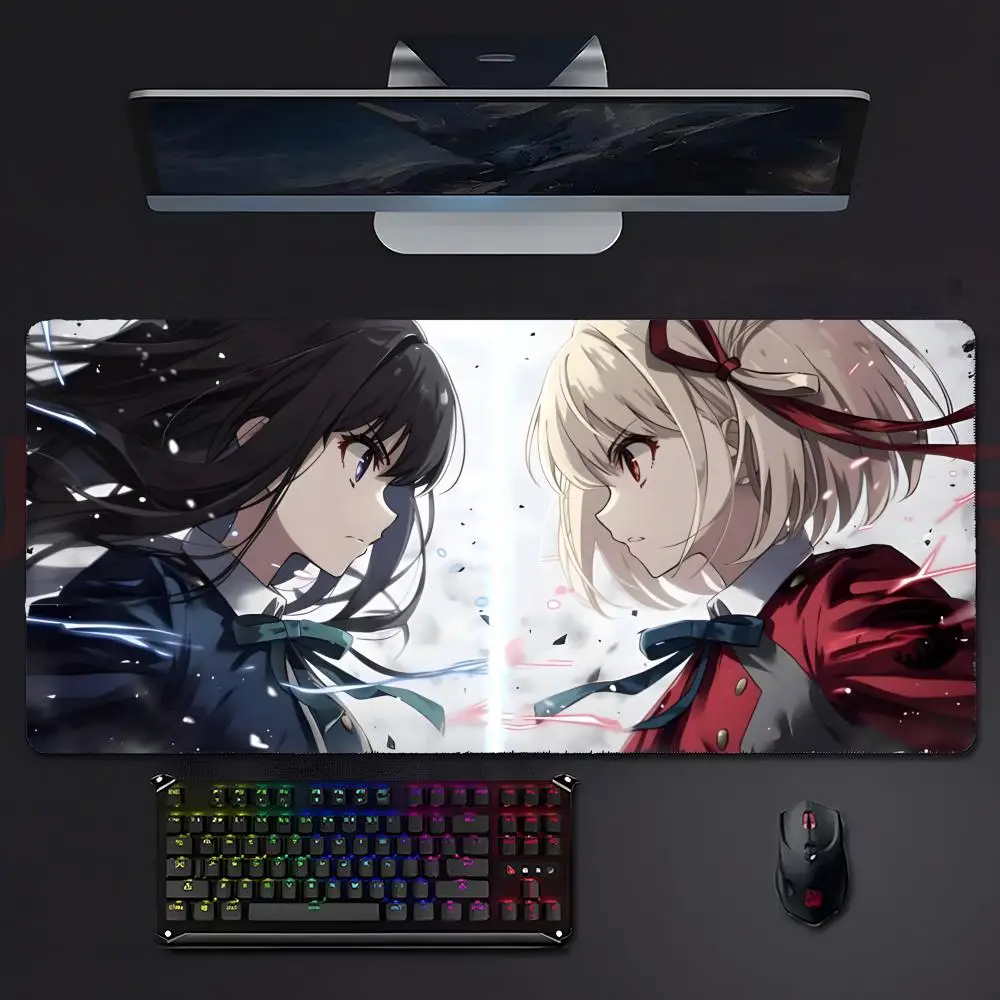 Kawaii XXL School Action Dual Heroine Anime Extra Large Thick Mouse Pad Non-Slip Rubber Stitched Desk Mat Cute Gift for PC