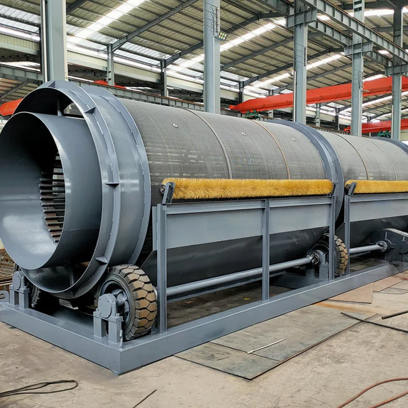 Customize Apex Manufacture Heavy Duty Compost Sieving Rotary Trommel Screen Drum Screen Machine for Woodchips Sawdust