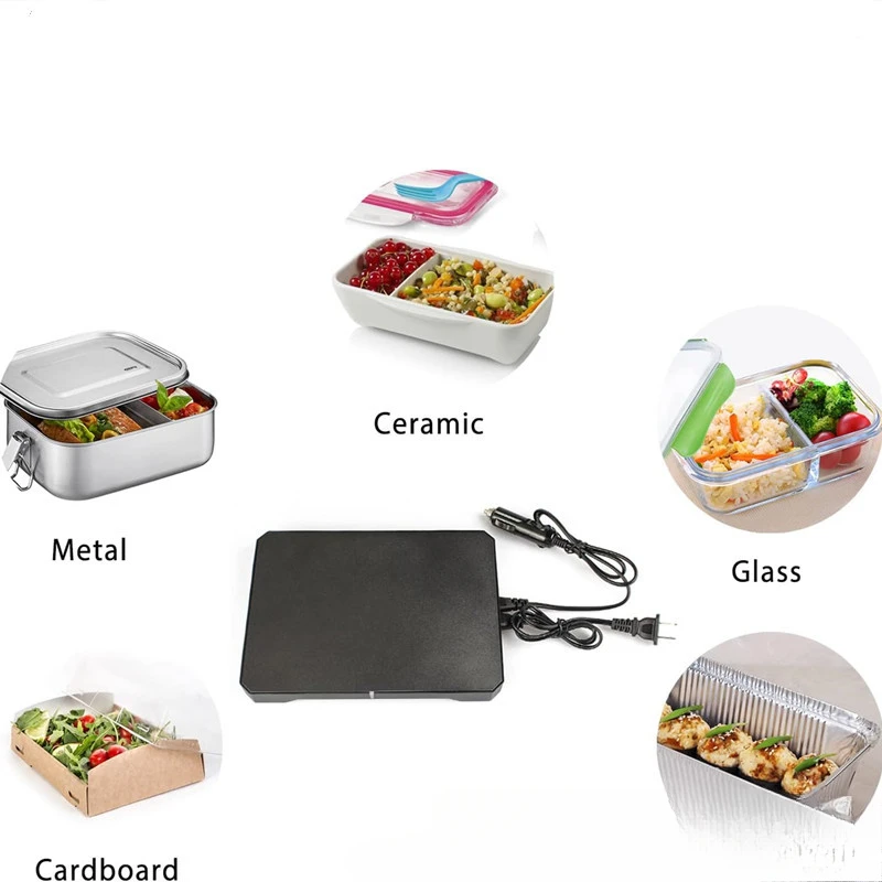 80W electric heating board thermal insulation bag, portable aluminum foil thickened bento bag, car heating lunch box