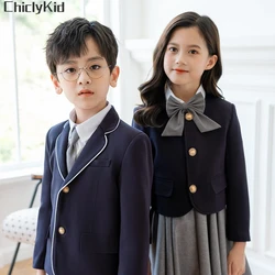 Kids Japanese Navy Jacket Suit Dress School Uniforms Girls British Boys Blazer Formal Outfits Chidren Student Clothes Class Sets