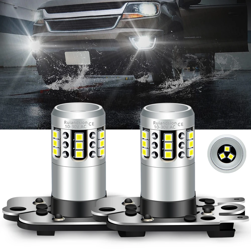 

RUIANDSION 2Pcs PH16W PH24W CANBUS LED Signal Light Day Driving Running Lamp 800LM 2020SMD 10-30V 6000K PH19W PWY24W Fog Lights
