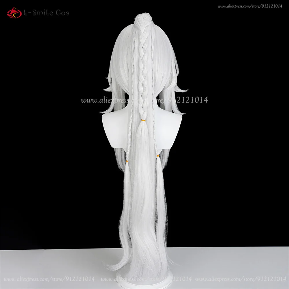Zibai Cosplay Wig 100cm Silver White Wigs For Men Anime Cosplay Wig Heat Resistant Synthetic Hair Halloween Christmas Costumes view 6