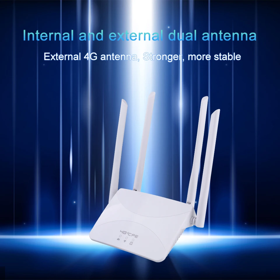 4G LTE WIFI Router 150Mbps 4 External Antennas Power Signal Booster Hotspot Smoother Wired Connection Intelligent Micro SIM Card