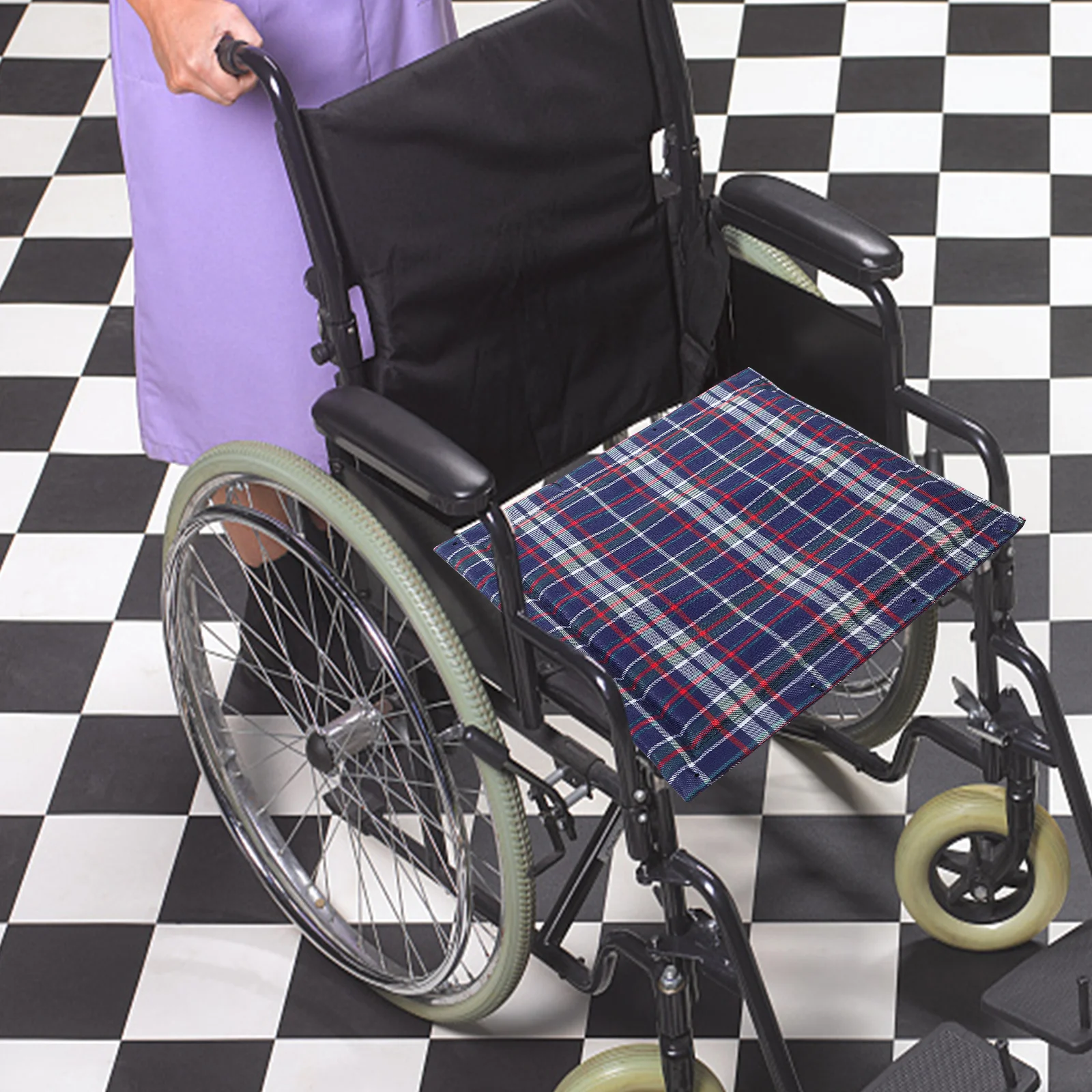 

Wheelchair Seat Cushion Thick Oxford Cloth Durable Soft Sponge Pad for Wheelchair Chairs Elderly 20x20cm Black