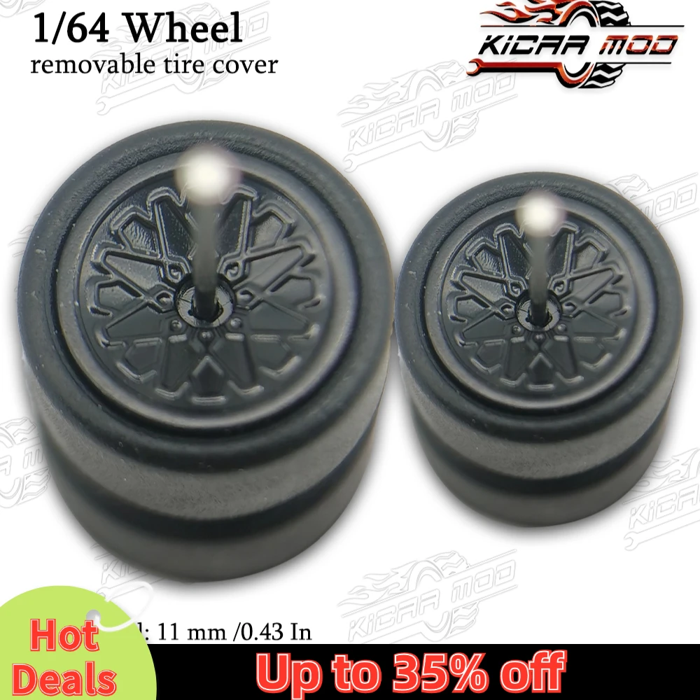 1/64 RLC Premium koła ze śliskimi oponami dla Hot Wheels RLC Muscle Car płatek Model szprychy części tuning samochodu D:11mm + 13mm (1 zestaw)