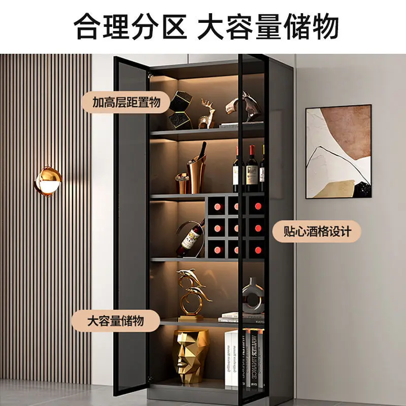 Light  glass wine cabinet wall locker living room high-end dining side cabinet household integrated side cabinet display c