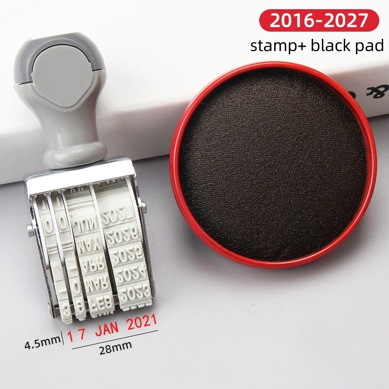 Portable English Date Stamp For Office School Bank Egg Supermarket Store Manufacture Roller Date Number Stamps DMY DD/MM/YYYY