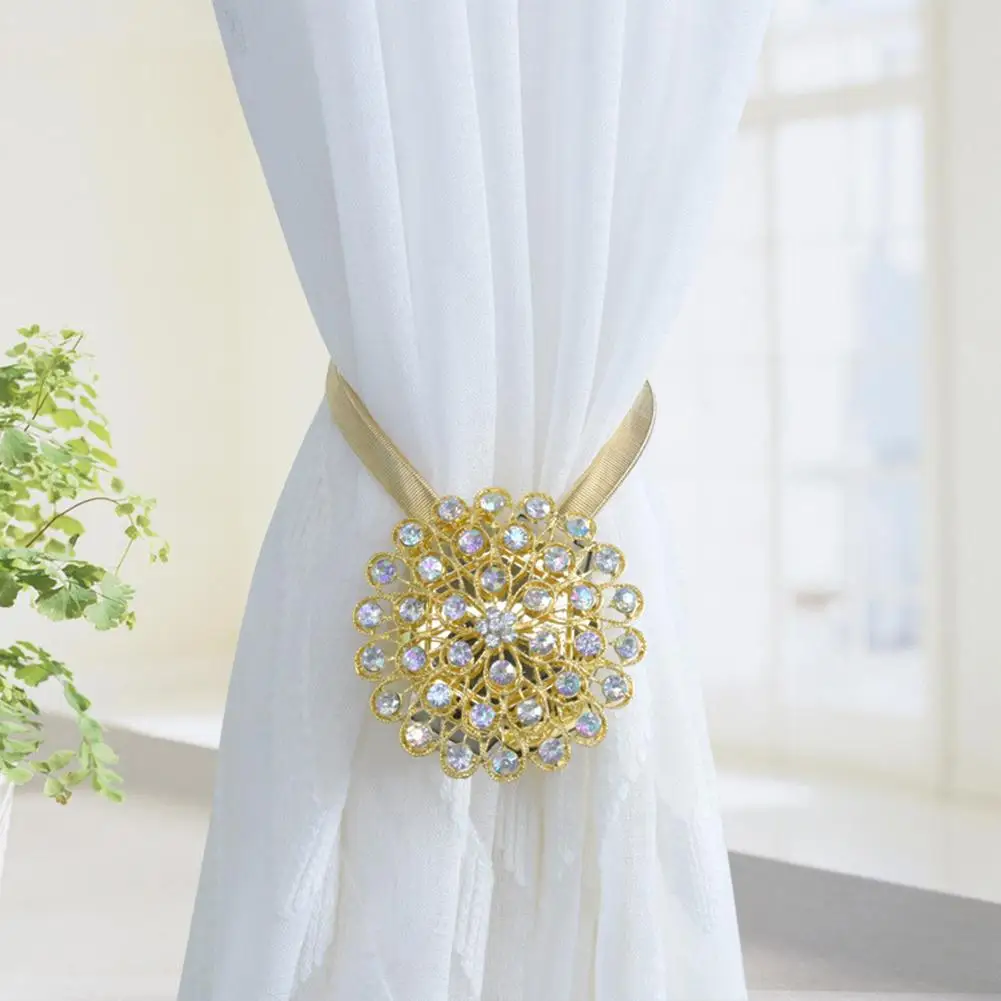 

2 Pack Magnetic Curtain Tiebacks Decorative Crystal Curtain Holdbacks Curtain Buckle For Home Office Window