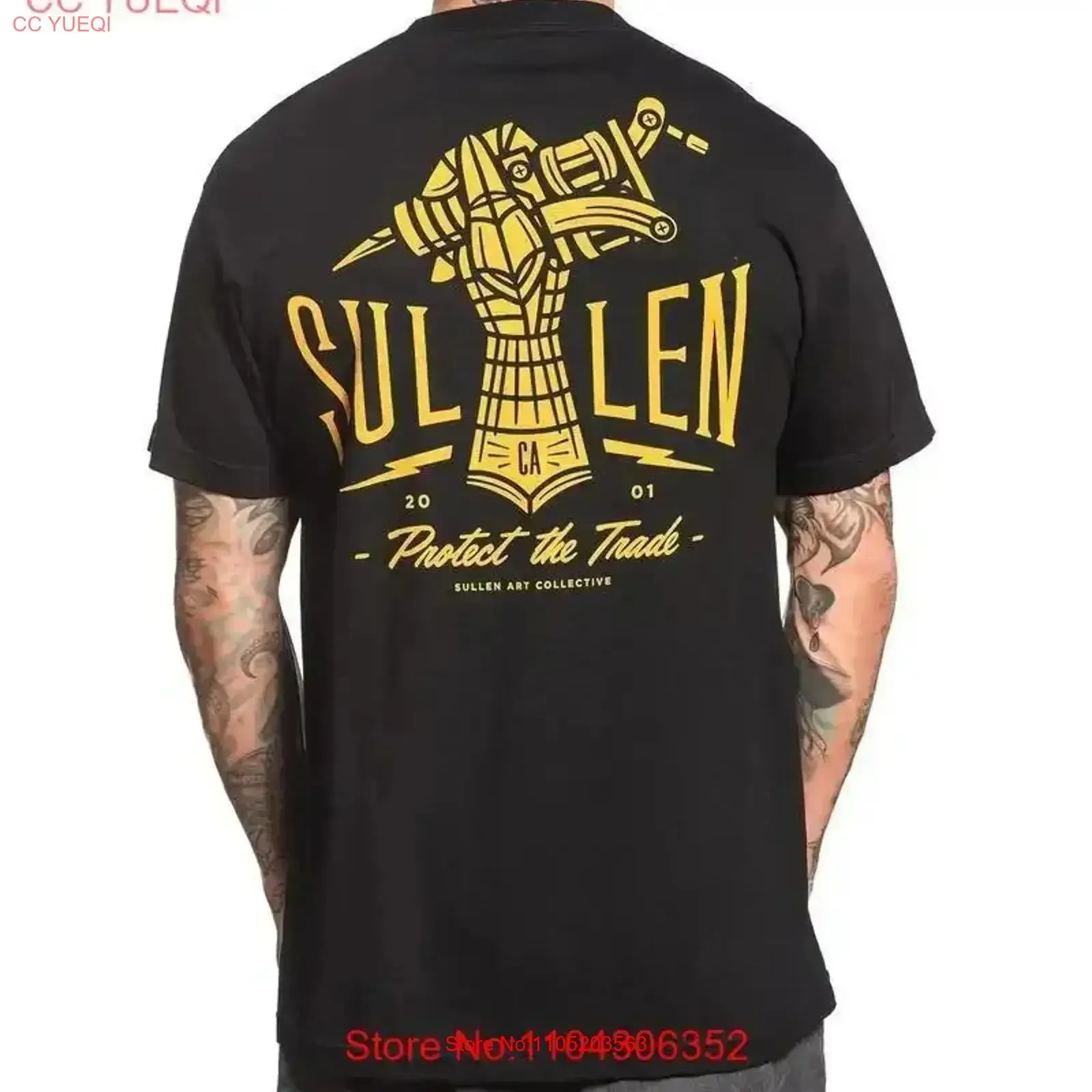 Sullen Clothing Iron Hand Protect Tattoo Ink Adult Mens T Shirt SCM1251 vintage Washed designer clothes graphic fashion