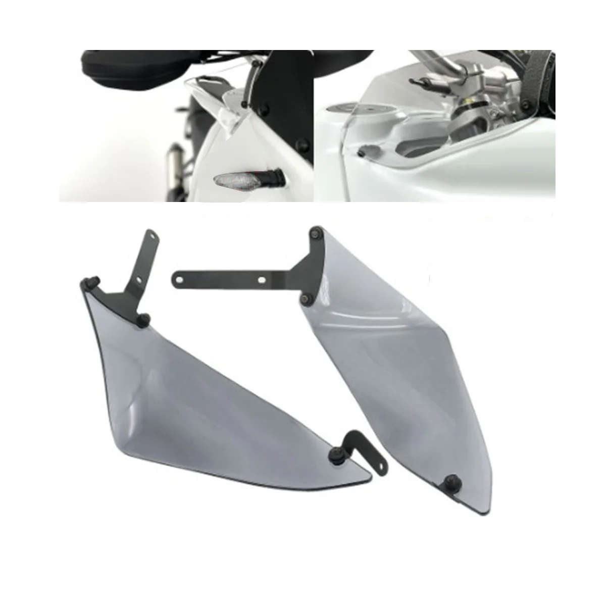 Grey Side Windshield Wind Deflector Both Sides of the Body Side Windshield Panel Motorcycle for Desert X