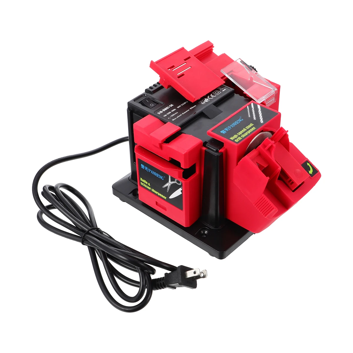 

Electric Knife Sharpener Red Abs 3 Grinding Heads Chef Steak Bread Knives Scissors Precision Tools Sharpening Machine Kitchen