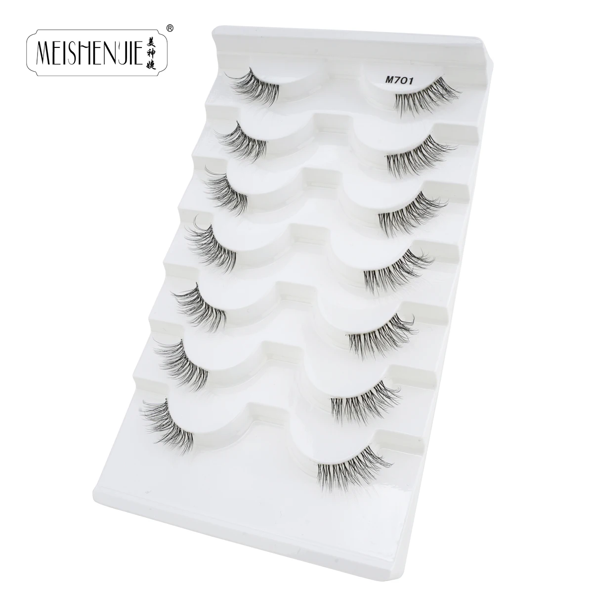 MEISHENJIE 3/7 paires de demi-Cils de chat doux 3D Cils de vison vaporeux moelleux à la main Faux Cils outil de maquillage réutilisable demi-Cils