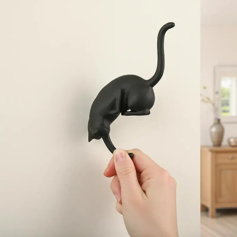 3D Printed Cat Inverted Hanging Ornament Hook - Cat-Shaped Storage Hook For Home Decor, Key, Indoor, Idea For Pet Lover