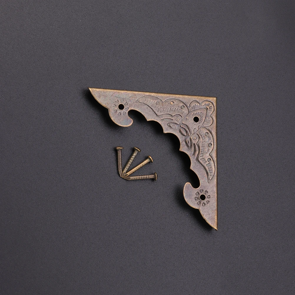 

24Pcs Brass Iron Jewelry Box Corner Protectors Vintage Style Wood Case Edge Guard Tin Box Wrap Corner DIY Craft