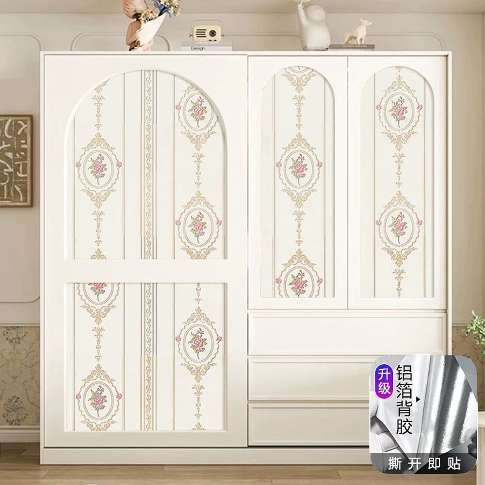 

European Mirror Flower Wallpaper Self-Adhesive 3d Floral Living Room Bedroom Cabinet Decor Sticker Wallpapers Striped Wall Paper