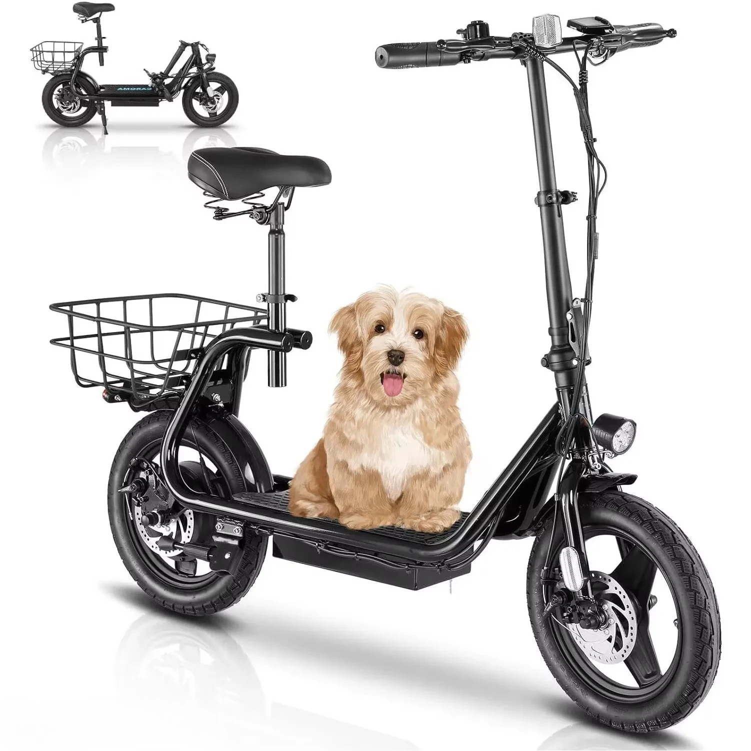 CAROMA Peak 819W Electric Scooter 500W Motor with Seat 14