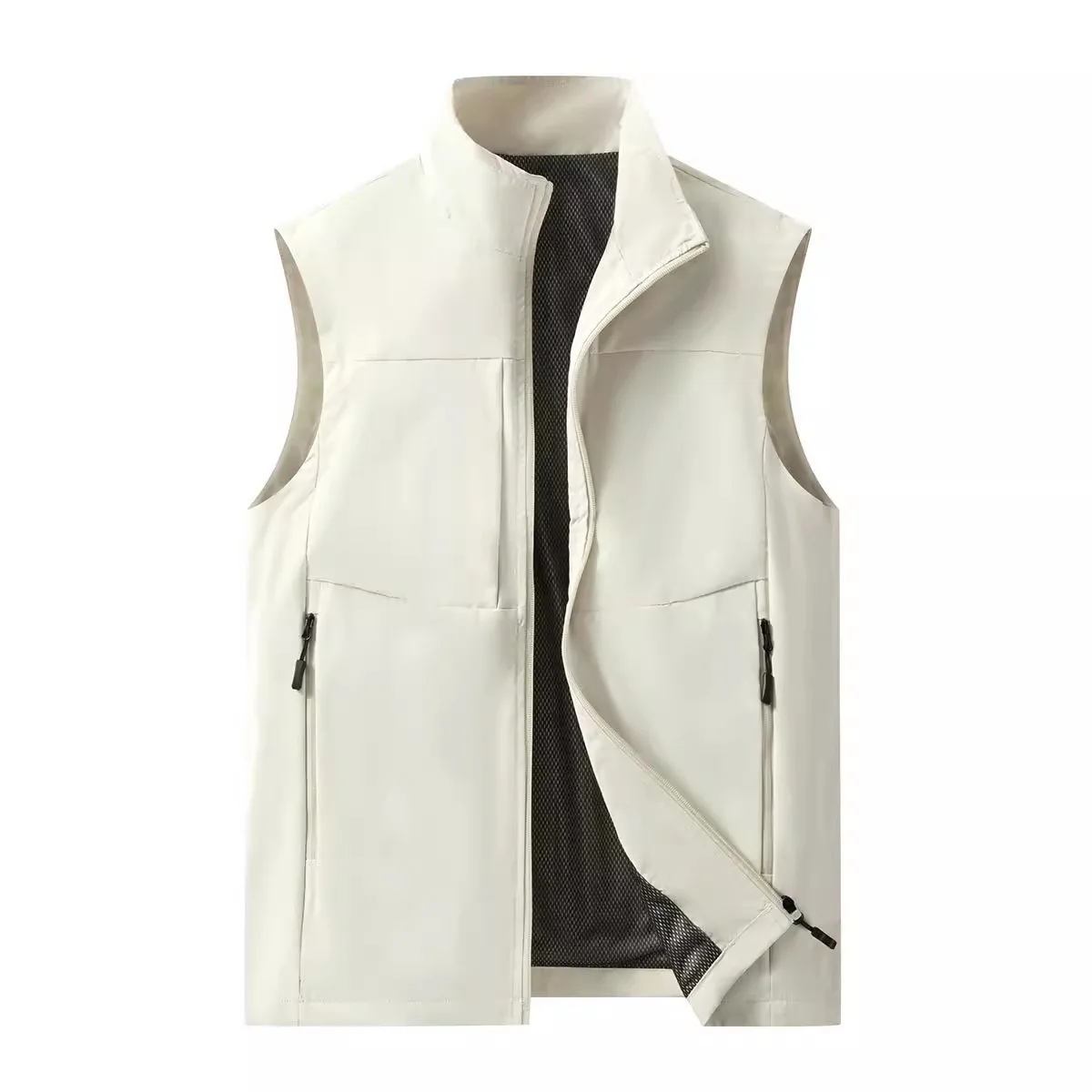 

Men's Spring Autumn Sleeveless Tooling Multi-Pocket Loose Thin Casual Vest for Fishing Photography