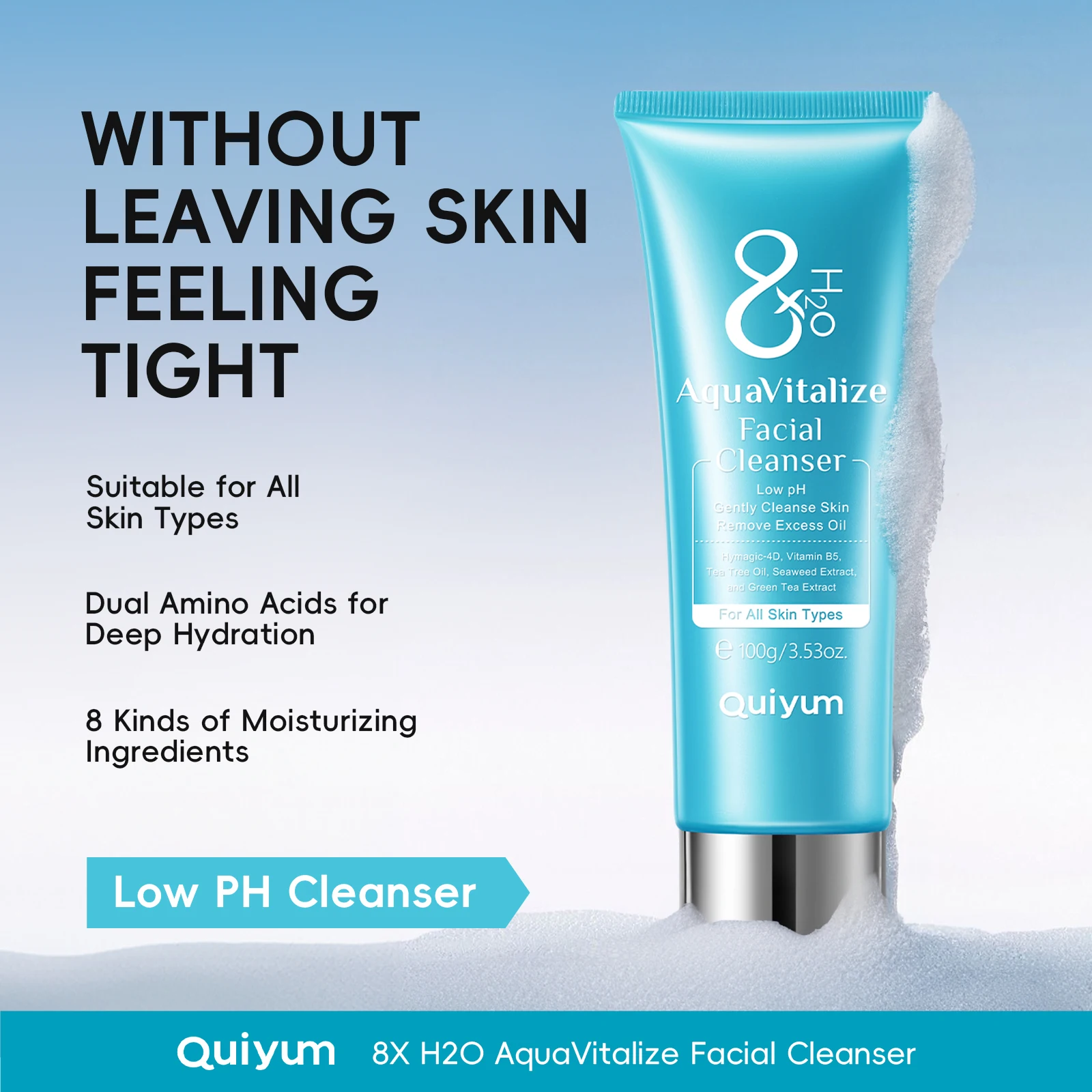 퀴윰 8X H2O 아쿠아바이탈라이즈 페이셜 클렌저 10 - Salicylic Acid Cleanser 리뷰 및 가격